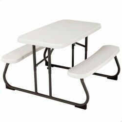 Tavolo da picnic Lifetime Pieghevole Crema Acciaio 82,5 x 90 x 53,5 cm