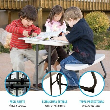 Tavolo da picnic Lifetime Pieghevole Crema Acciaio 82,5 x 90 x 53,5 cm