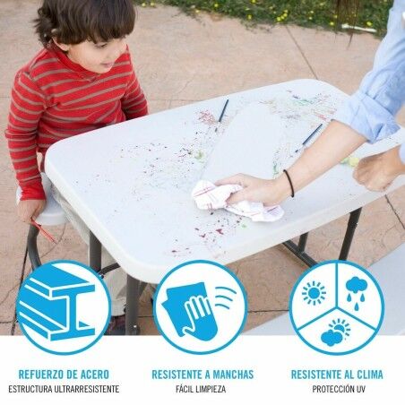 Tavolo da picnic Lifetime Pieghevole Crema Acciaio 82,5 x 90 x 53,5 cm