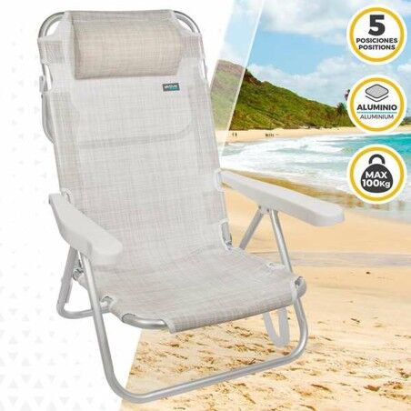 Sedia Pieghevole Colorbaby Bianco 48 x 46 x 84 cm Spiaggia