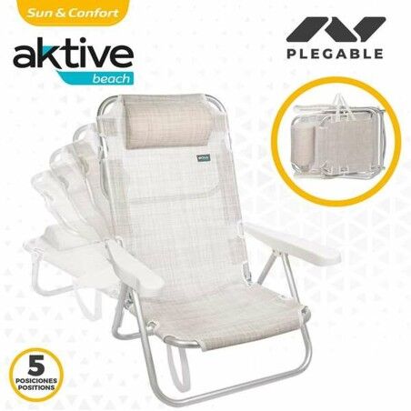 Sedia Pieghevole Colorbaby Bianco 48 x 46 x 84 cm Spiaggia