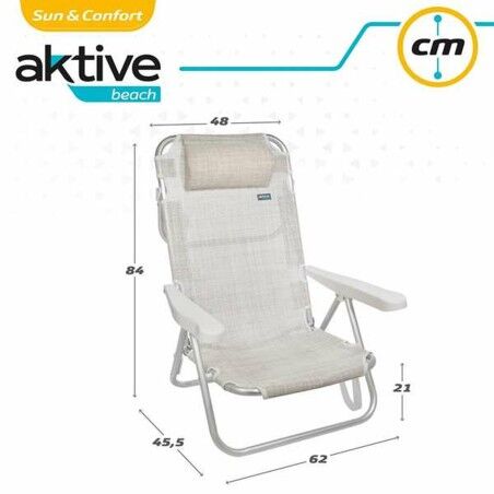 Sedia Pieghevole Colorbaby Bianco 48 x 46 x 84 cm Spiaggia