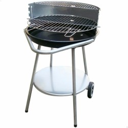 Barbecue a Carboni con Ruote Aktive 51 x 51 x 82 cm Nero