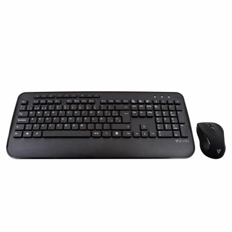 Tastiera e Mouse V7 CKW300 Nero Spagnolo Qwerty in Spagnolo
