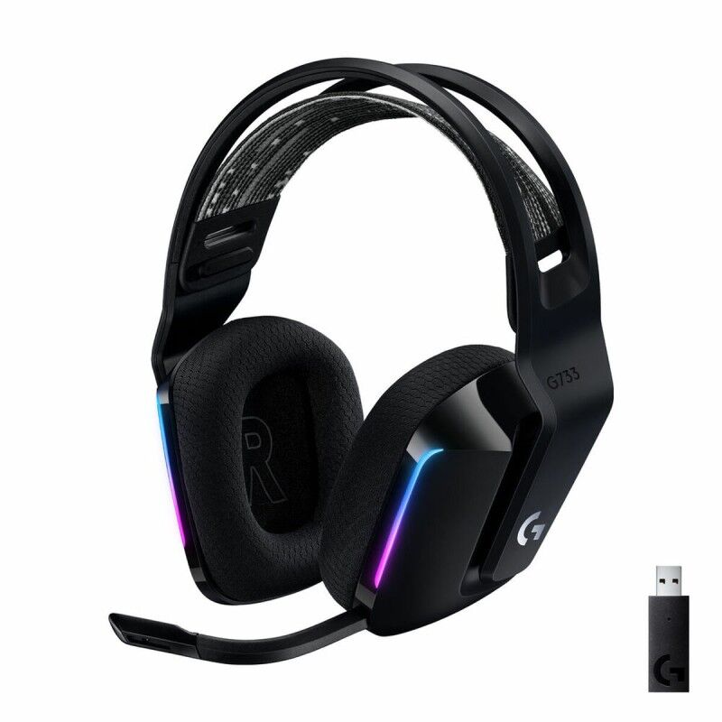 Auricolari con Microfono Gaming Logitech G733 Lightspeed Headset Nero Auricolari con Microfono Gaming Logitech G733 Lightspeed Headset Nero