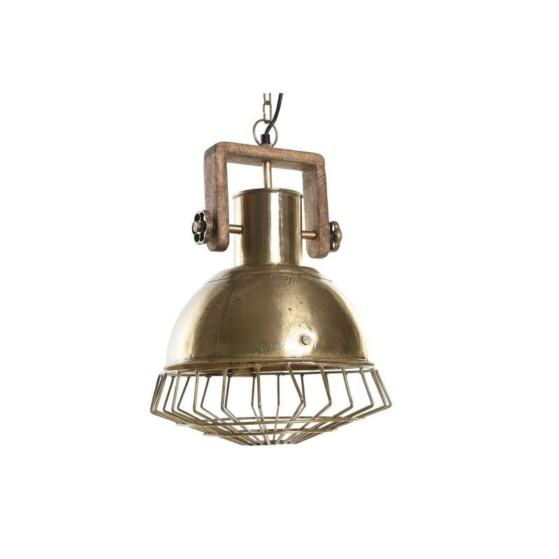 Lampadario DKD Home Decor 31 x 31 x 48 cm Dorato Marrone Ferro Legno di mango 50 W Lampadario DKD Home Decor 31 x 31 x 48 cm Dorato Marrone Ferro Legno di mango 50 W