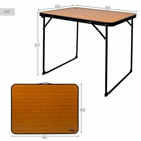Tavolo Pieghevole Aktive Da campeggio Bambù 80 x 60 x 67 cm