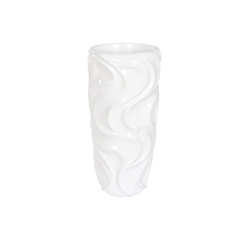 Vaso Home ESPRIT Bianco Fibra di Vetro Onde 35 x 35 x 71 cm Vaso Home ESPRIT Bianco Fibra di Vetro Onde 35 x 35 x 71 cm