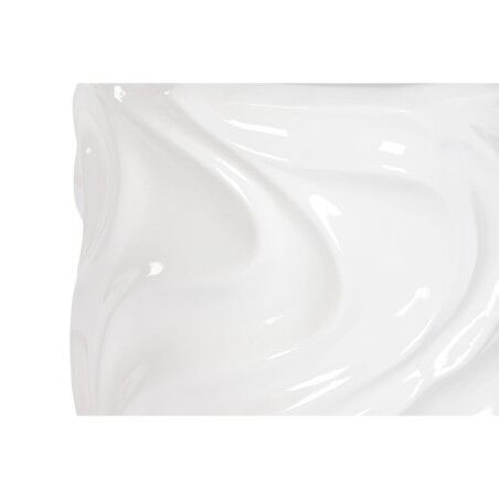 Vaso Home ESPRIT Bianco Fibra di Vetro Onde 35 x 35 x 71 cm