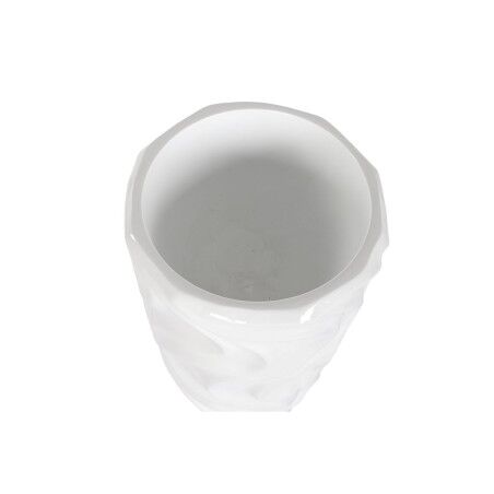 Vaso Home ESPRIT Bianco Fibra di Vetro Onde 35 x 35 x 71 cm