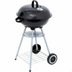 Barbecue a Carboni con Ruote Aktive 46 cm Rotonda Nero Con coperchio