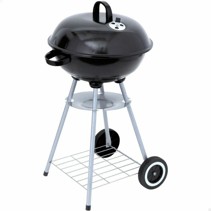 Barbecue a Carboni con Ruote Aktive 46 cm Rotonda Nero Con coperchio Barbecue a Carboni con Ruote Aktive 46 cm Rotonda Nero Con coperchio