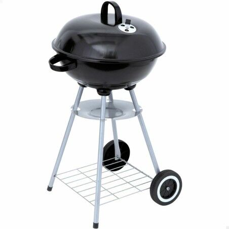 Barbecue a Carboni con Ruote Aktive 46 cm Rotonda Nero Con coperchio