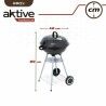 Barbecue a Carboni con Ruote Aktive 46 cm Rotonda Nero Con coperchio