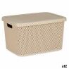 Scatola portaoggetti con coperchio Kipit 041262-5 Beige Plastica 19 L 28 x 22 x 39 cm (12 Unità)