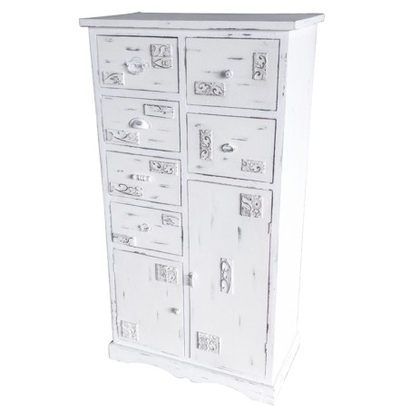 Cassettiera DKD Home Decor Legno Bianco Consumato (69 x 38 x 130 cm)