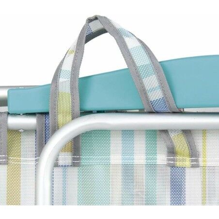 Sedia Pieghevole con Poggiatesta 80 x 65 x 45 cm Multiposizione A strisce