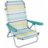 Sedia Pieghevole con Poggiatesta 80 x 65 x 45 cm Multiposizione A strisce