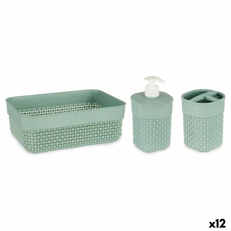 Set da Bagno Berilo PP-107-3 Verde Plastica (12 Unità) Set da Bagno Berilo PP-107-3 Verde Plastica (12 Unità)