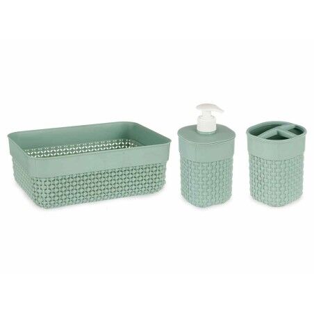 Set da Bagno Berilo PP-107-3 Verde Plastica (12 Unità)