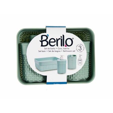Set da Bagno Berilo PP-107-3 Verde Plastica (12 Unità)