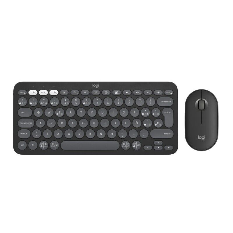 Tastiera e Mouse Logitech Pebble 2 Combo Grafite Qwerty in Spagnolo Tastiera e Mouse Logitech Pebble 2 Combo Grafite Qwerty in Spagnolo