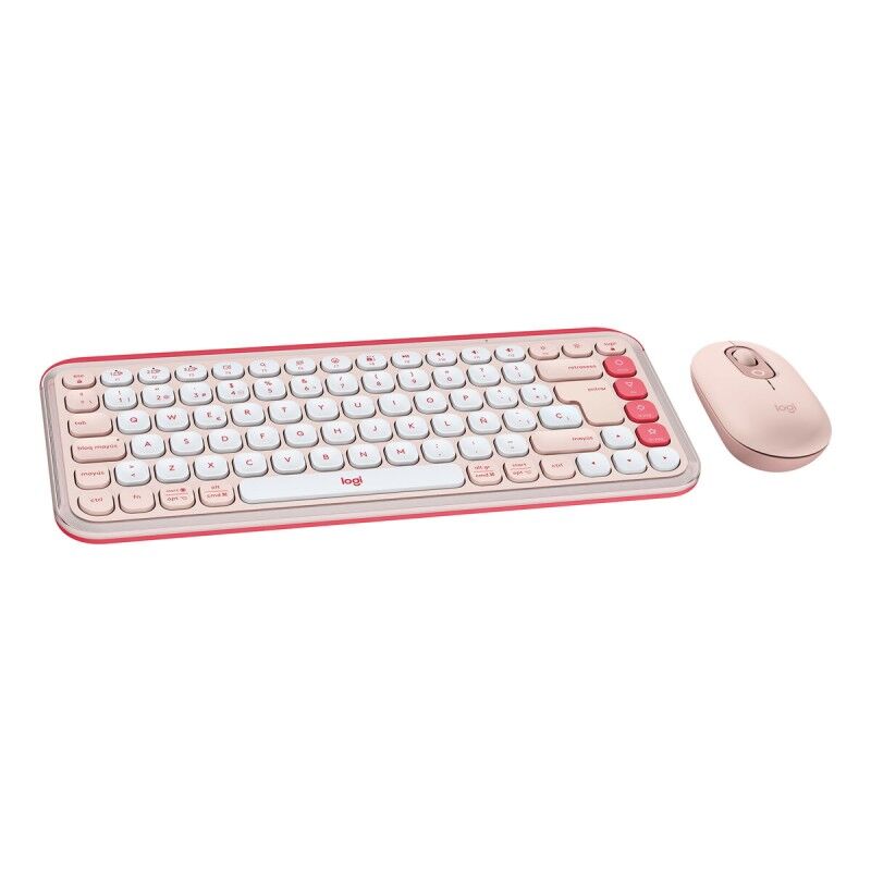 Tastiera e Mouse Logitech POP ICON Spagnolo QWERTY Rosa Tastiera e Mouse Logitech POP ICON Spagnolo QWERTY Rosa