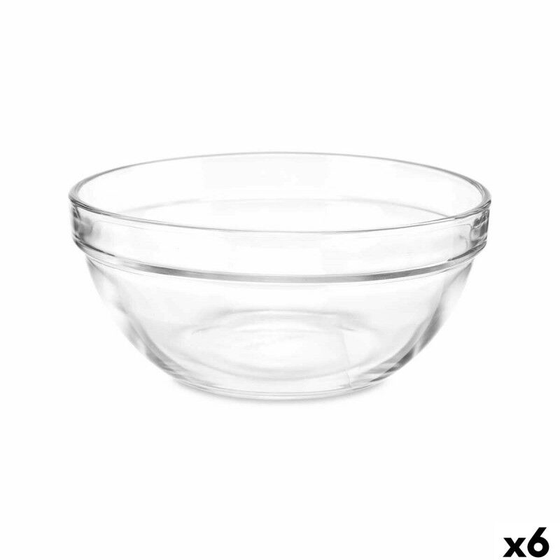 Ciotola per Mescolare Vivalto 76760 Trasparente Vetro 14 x 6,5 x 14 cm 6 Unità