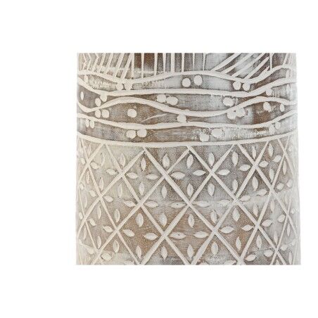Vaso Home ESPRIT Bianco Naturale Legno di mango Coloniale 15 x 15 x 22,5 cm
