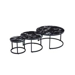 Tavolino Aggiuntivo Home ESPRIT Nero 80 x 80 x 1 cm