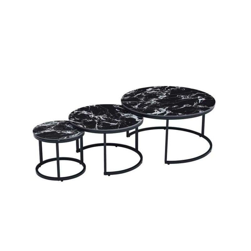 Tavolino Aggiuntivo Home ESPRIT Nero 80 x 80 x 1 cm