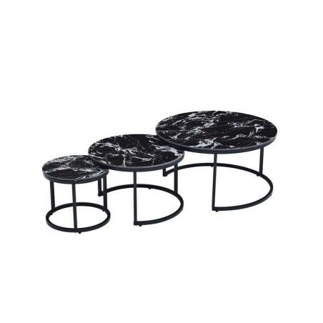 Tavolino Aggiuntivo Home ESPRIT Nero 80 x 80 x 1 cm