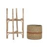 Set di vasi da fiori Home ESPRIT Naturale Juta Legno di mango 26 X 26 X 67 cm (2 Pezzi)