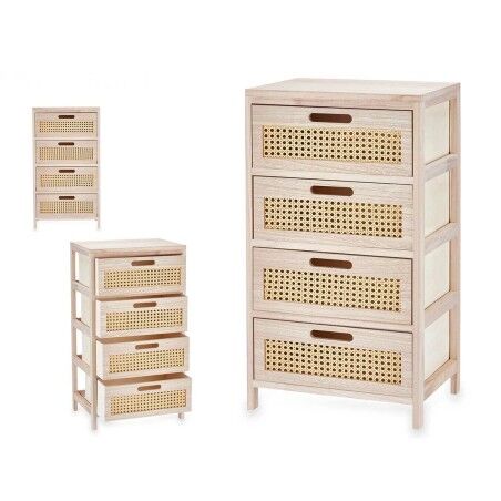 Cassettiera Rattan Naturale 40 x 73 x 29 cm 4 casseti