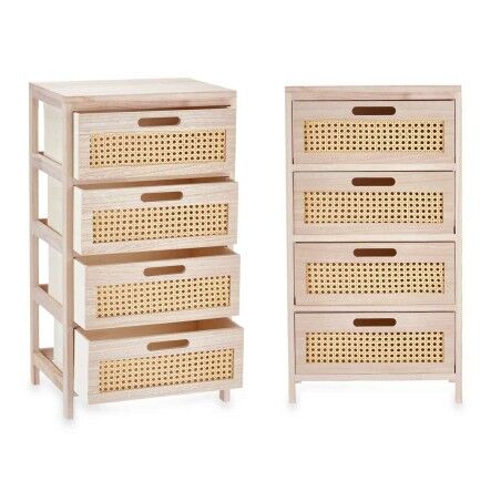 Cassettiera Rattan Naturale 40 x 73 x 29 cm 4 casseti