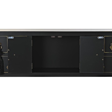 Tavolo aggiuntivo DKD Home Decor 95 x 26 x 79 cm Abete Nero Dorato Metallo Bianco Legno MDF