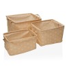 Set di Scatole per Sistemare Impilabili Versa rect stars 25 x 22 x 35 cm 35 x 25 x 22 cm 32 x 21 x 19 cm 28 x 17 x 15 cm Beige