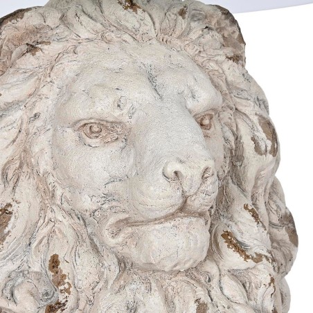 Tavolo aggiuntivo DKD Home Decor Leone 52 x 44 x 72 cm Cristallo Grigio Metallo Bianco Magnesio