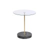 Tavolo aggiuntivo DKD Home Decor Nero Trasparente Dorato Cristallo Acciaio 45 x 45 x 50 cm