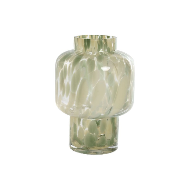 Vaso Home ESPRIT Verde Crema Cristallo Moderno 15 X 15 X 21,5 cm Vaso Home ESPRIT Verde Crema Cristallo Moderno 15 X 15 X 21,5 cm