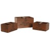 Scatole per conservare Home ESPRIT Marrone Legno di abete 35 x 25 x 20 cm 3 Pezzi