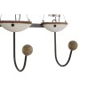 Appendiabiti da parete Home ESPRIT Bianco Metallo Legno di paulownia Velieri 39 x 10 x 26,5 cm