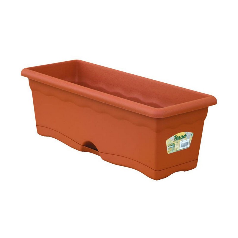 Vaso da Balcone con Piatto Plastiken Terracotta polipropilene Plastica 60 x 20 cm Vaso da Balcone con Piatto Plastiken Terracotta polipropilene Plastica 60 x 20 cm