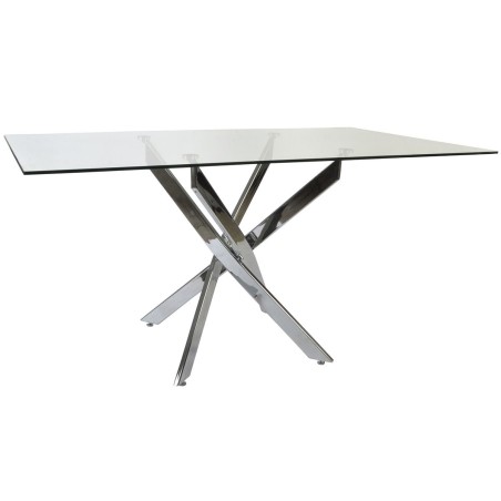 Tavolo da Pranzo DKD Home Decor Trasparente Metallo Cristallo 150 x 90 x 75 cm