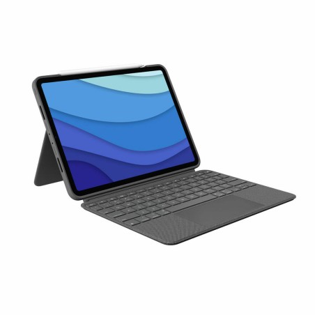 Custodia per iPad + Tastiera Logitech 920-010145 Grigio QWERTY