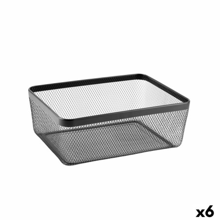 Cestino Multiuso Confortime Nero Metallo 30,5 x 40,5 x 15,2 cm (6 Unità)