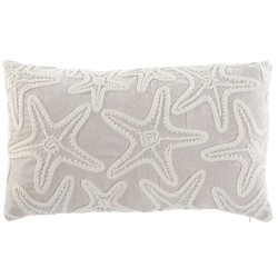 Cuscino Home ESPRIT Bianco Beige Mediterraneo Stella marina 60 x 10 x 35 cm