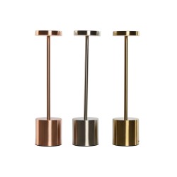 Lampada da tavolo Home ESPRIT Rame Dorato Argentato 8 x 8 x 34 cm (3 Unità)