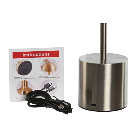Lampada da tavolo Home ESPRIT Rame Dorato Argentato 8 x 8 x 34 cm (3 Unità)