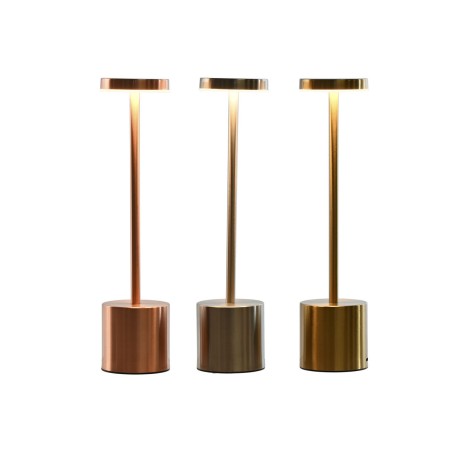 Lampada da tavolo Home ESPRIT Rame Dorato Argentato 8 x 8 x 34 cm (3 Unità)